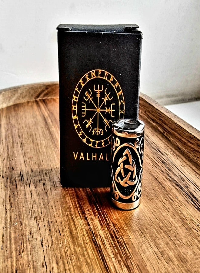 VALHALLA Hair Beads Opener, Viking Beard Bead 316L Steel Silver Stainless Steel Large Runes - Image 5